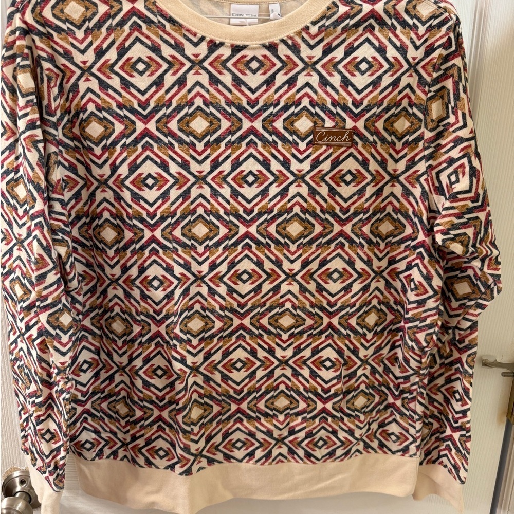 Cinch Geometric Aztec Patterned Sweatshirt